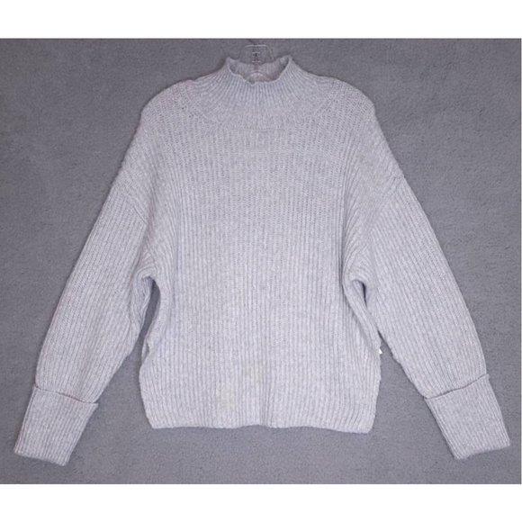 Topshop Womens Pullover Sweater Gray Long Sleeve Mock Neck Tight Knit 4 New‎ - Picture 1 of 9